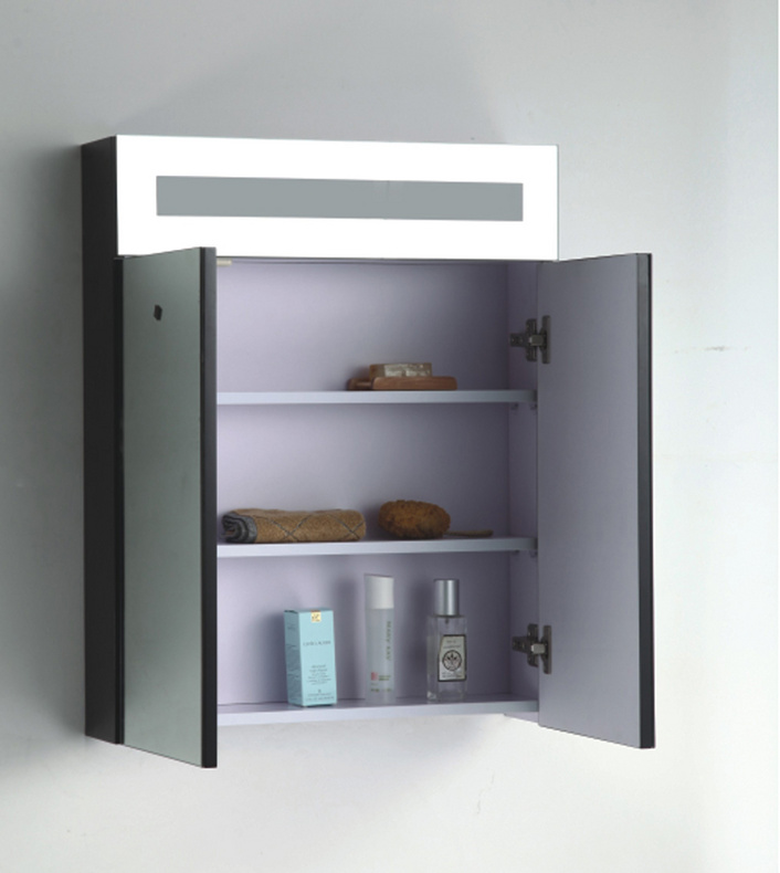 Black High Glossy Lacquer Mirrored Wall Hung MDF Bathroom Cabinets MF-1509