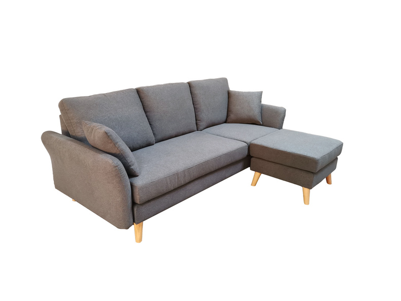 Modern Minimalsit L-shaped Grey Fabric Sofa-RX07