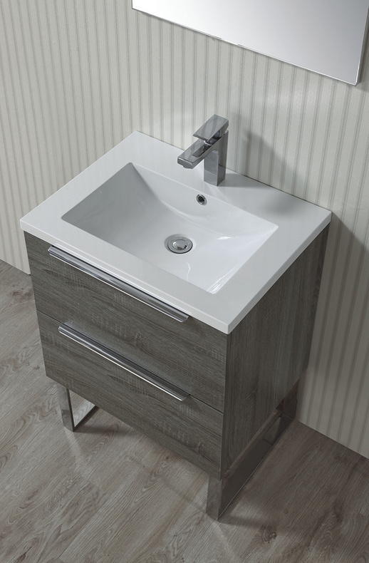 Modern Wood Melamine Floor Mounted Single Ceramic Sink MF-1501