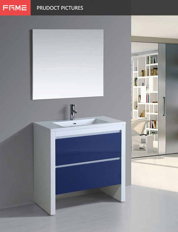 Customized Floor Mounted MDF Lacquer Bathroom Cabinets-1523