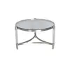 TS199067CT round clear glass acrylic legs coffee table