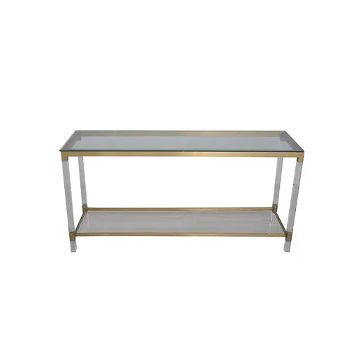 TS199047COT Gray Tempered Glass Console table