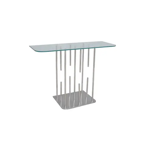 TS199051COT clear glass stainless steel base console table