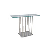 TS199051COT clear glass stainless steel base console table