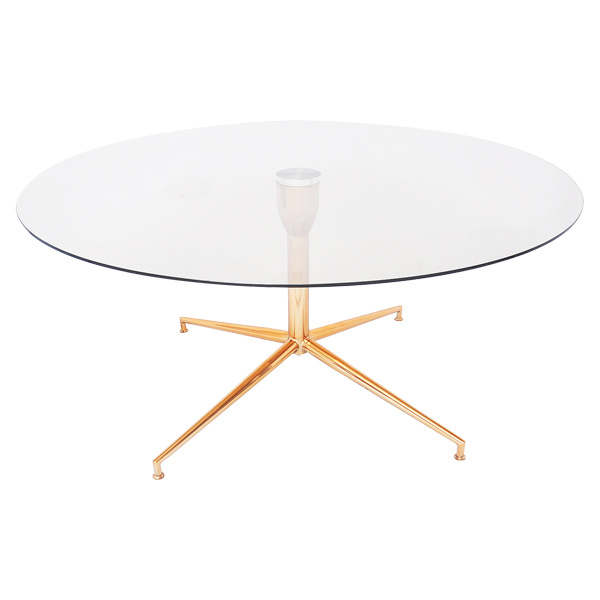 TS-0904CT tempered glass top Rose Gold plating Coffee Table