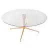 TS-0904CT tempered glass top Rose Gold plating Coffee Table