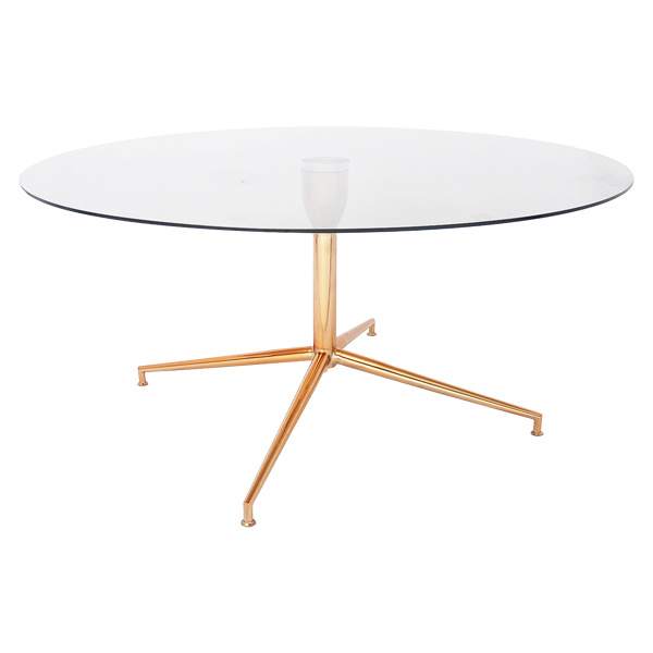 TS-0904CT tempered glass top Rose Gold plating Coffee Table