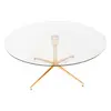 TS-0904CT tempered glass top Rose Gold plating Coffee Table