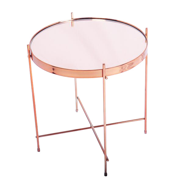 TS-0011-02-BGBN Pink Mirror top Copper Brushing legs End Tale