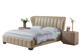 American Light Luxury Leather Double Bed