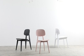 Modern Nordic Pink Black White Plastic Chair