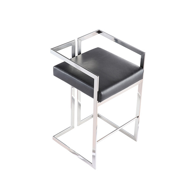 Modern high quality bar stools gold stainless steel bar chair leather stool chair