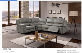 Power Recliner Leather Sofa-6360