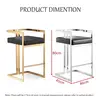 Modern high quality bar stools gold stainless steel bar chair leather stool chair