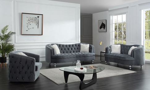 American style luxury living room fabric sofa set