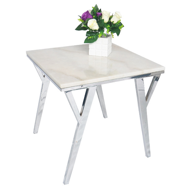 TS-179019-ET quartz stone chrome plating legs End Table
