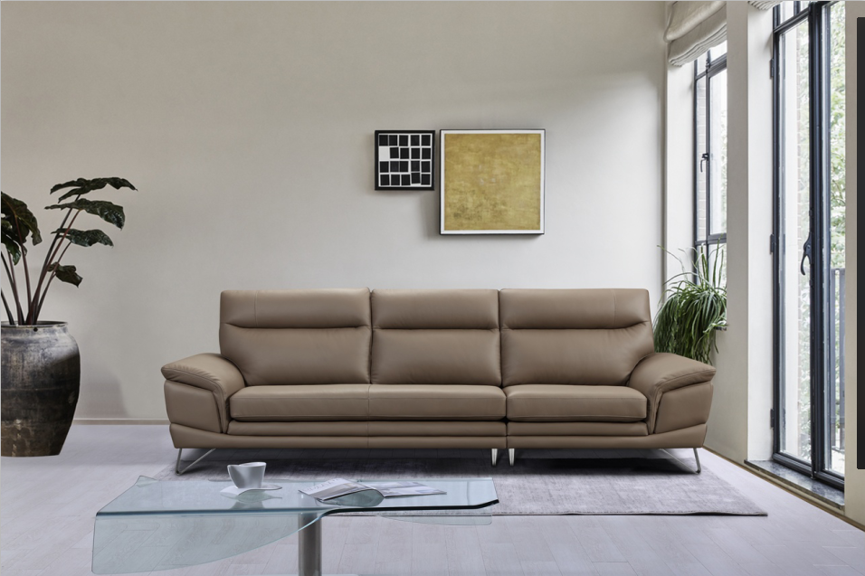 Modern Leather Fixed Sofa Bed-6376
