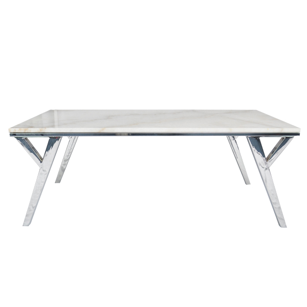 TS-179019-CT quartz stone chrome plating Coffee Table