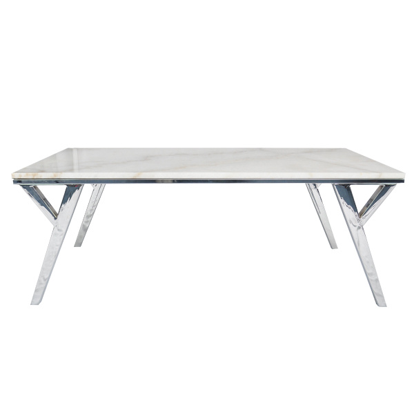 TS-179019-CT quartz stone chrome plating Coffee Table