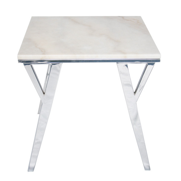 TS-179019-ET quartz stone chrome plating legs End Table