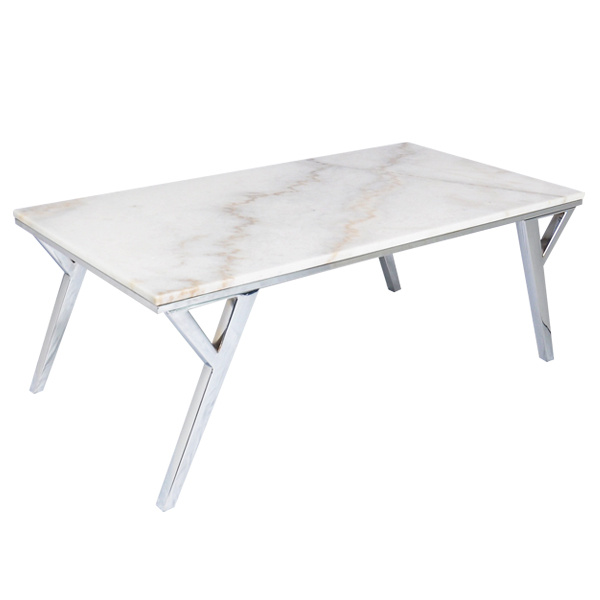 TS-179019-CT quartz stone chrome plating Coffee Table