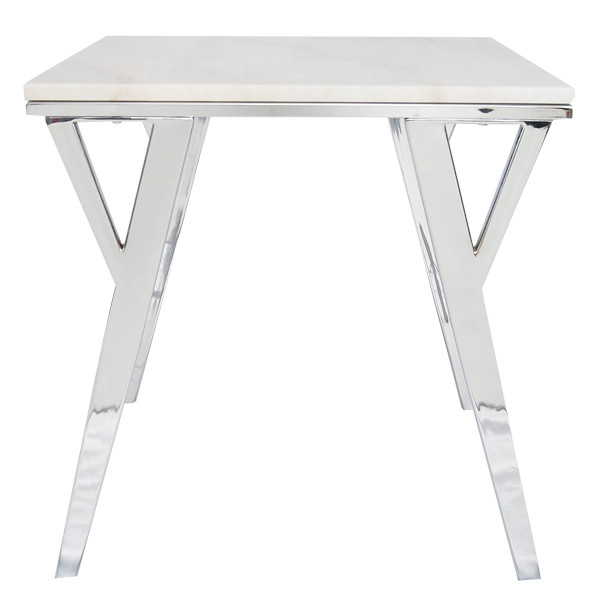 TS-179019-ET quartz stone chrome plating legs End Table