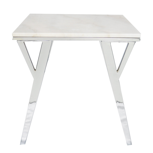 TS-179019-ET quartz stone chrome plating legs End Table