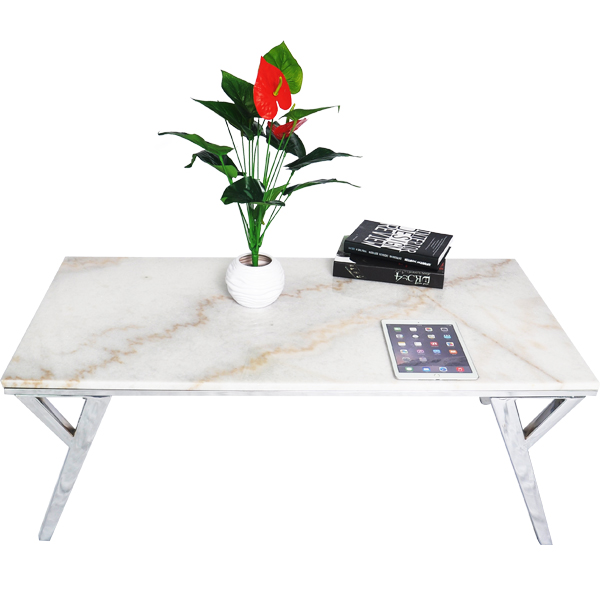 TS-179019-CT quartz stone chrome plating Coffee Table