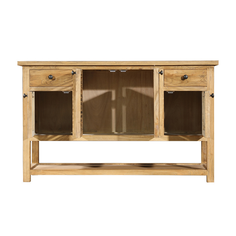 Recycled elm solid wood side cabinet