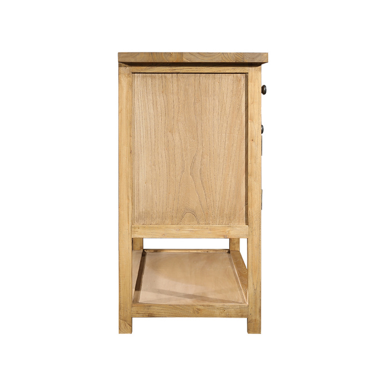 Recycled elm solid wood side cabinet