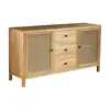 Reclaimed elm wood buffet furniture with rattan doors 001