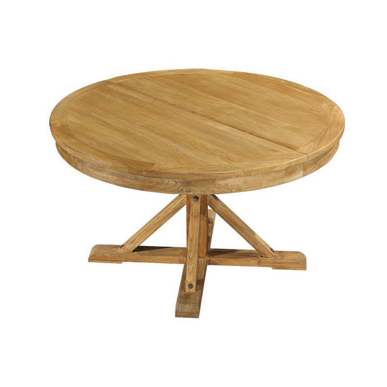 Round extension recycled elm dining table