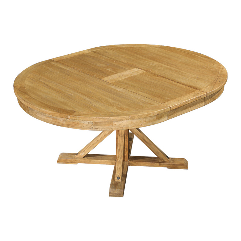 Round extension recycled elm dining table