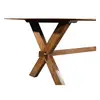 Original ecological rectangular dark X-leg dining table