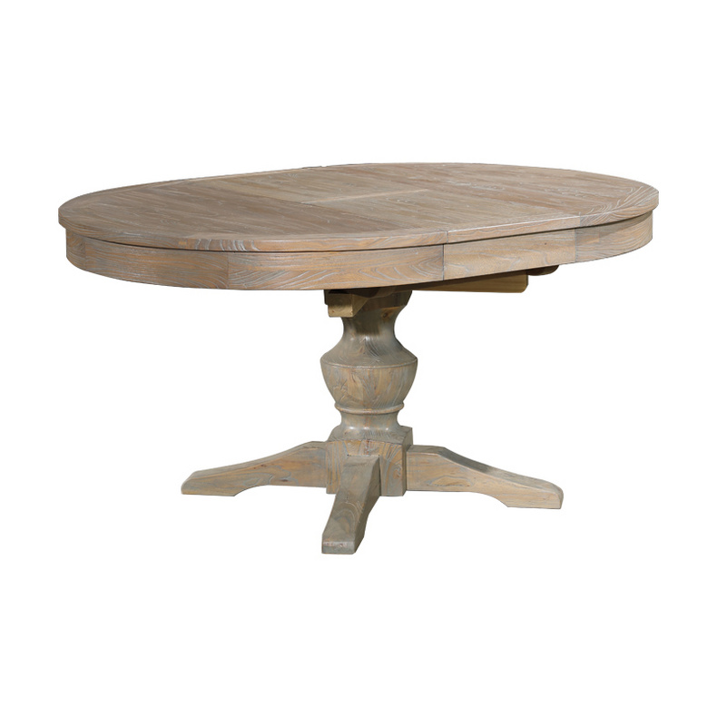 Recycled elm wood can extend the round dining table