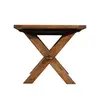 Original ecological rectangular dark X-leg dining table
