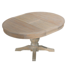 Recycled elm wood can extend the round dining table