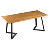 Recyclable solid wood wrought iron dining table
