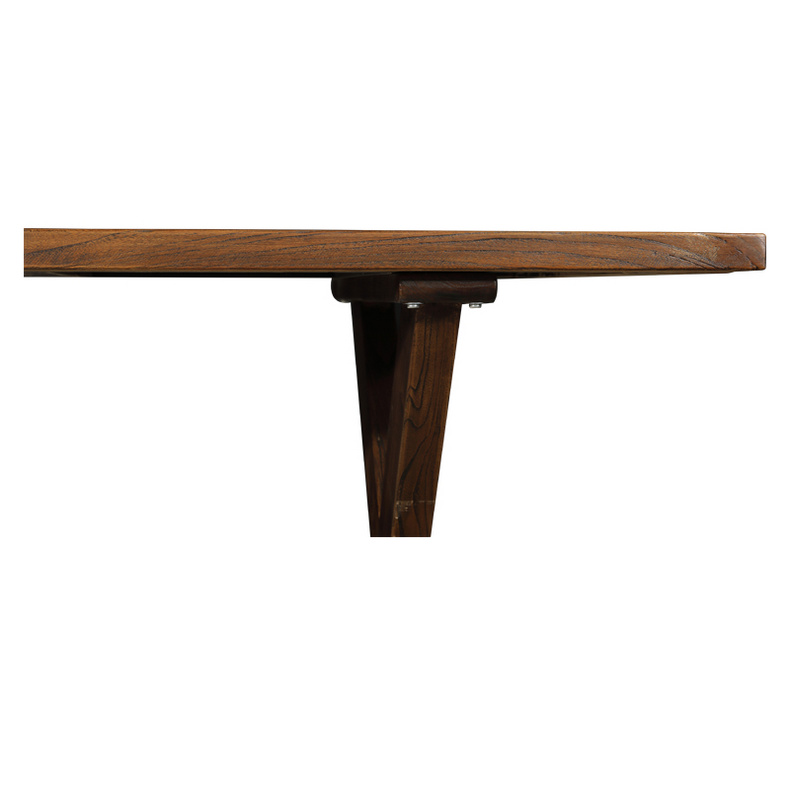 Original ecological rectangular dark X-leg dining table