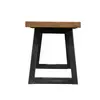Dark elm wrought iron stool