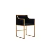 Gold Metal Frame Black Velvet Leather Dining Chair For Dining Room