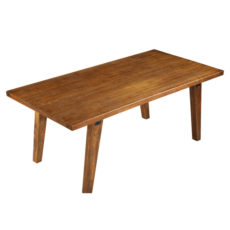 Eco-friendly recyclable elm wood four-leg dining table