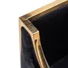 Gold Metal Frame Black Velvet Leather Dining Chair For Dining Room