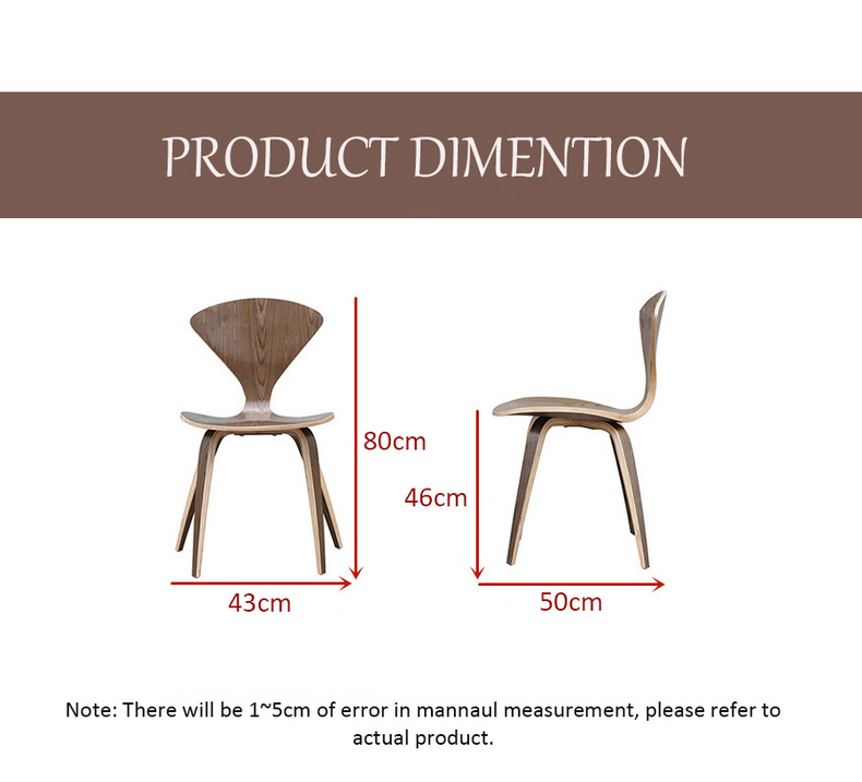 Modern Dining Chair With Walnut Panel For Dining Room Cherner Chair