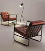Metal Frame Chair Leisure Chair With Genuine Leather Hans Sofa Chair