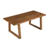 Solid color recyclable elm trapezoidal leg dining table