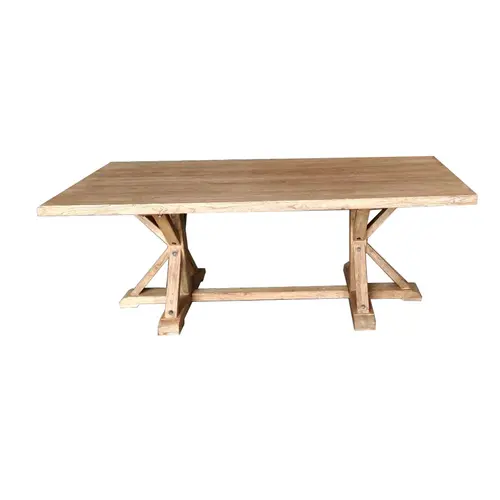 Recyclable elm solid color new rice dining table