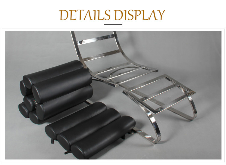 Sinus Lounge Chair Chaise Lounge Chair Modern Simply Stainless Steel Leather Chair