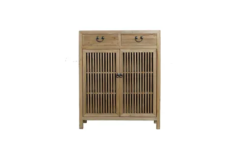 Simple atmosphere recyclable elm wood side cabinet