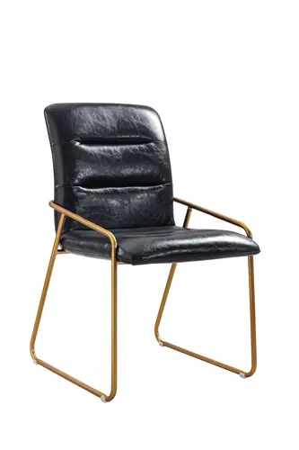 Leather retro dining chair black leather industrial wind high back iron art single chair modern restaurant combination DC-257 dining chair